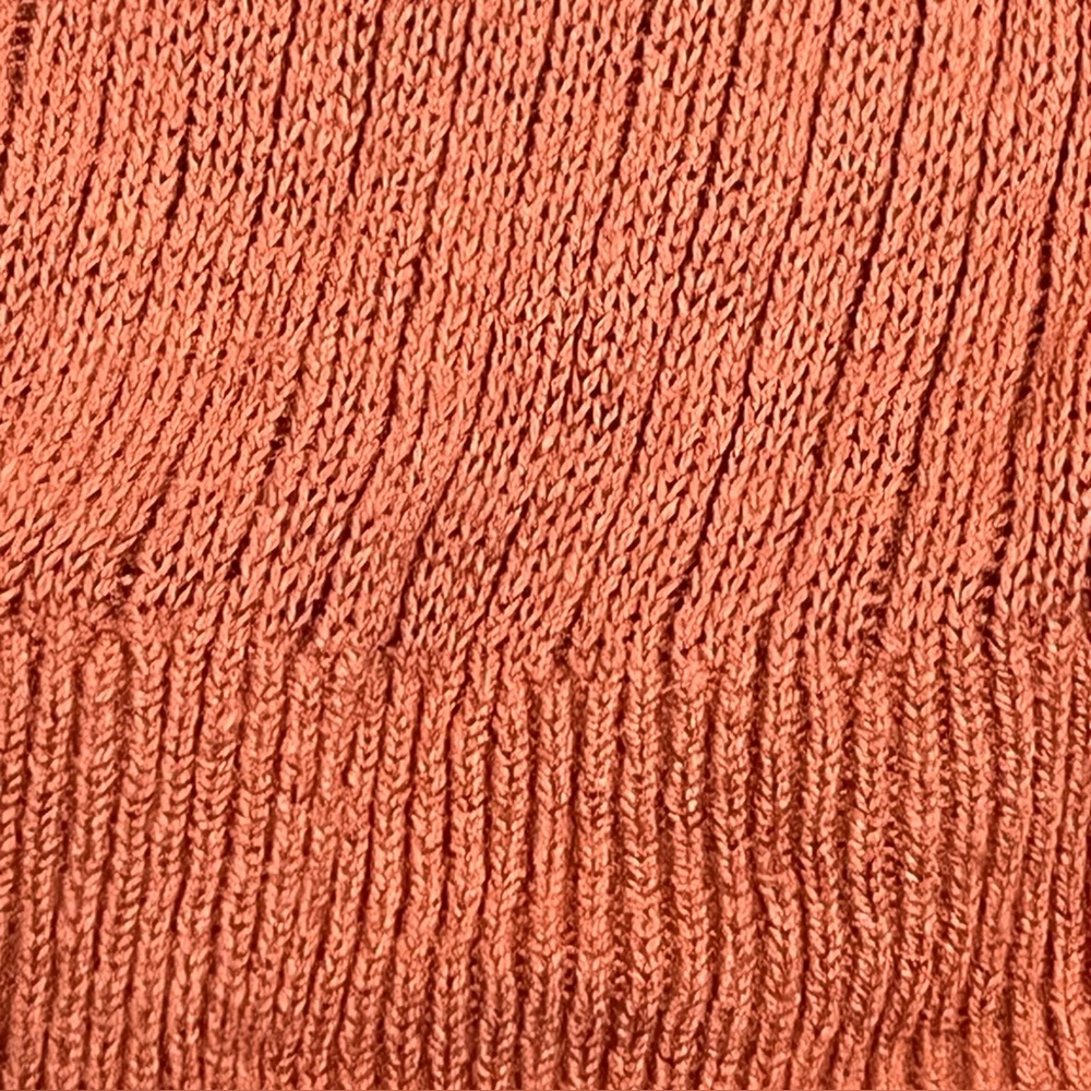 55% Linen 45% Cotton Brown Toned Pink Button Sleeveless Ribbed Vest XS - Picture 8 of 12